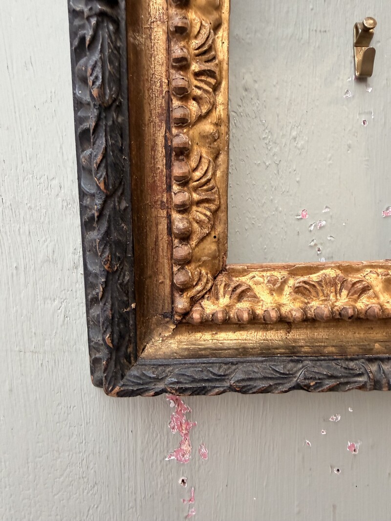 Gilded and blackened wood frame Italy Rome 18th century