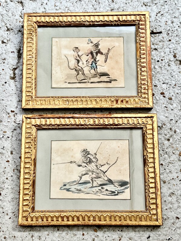 Pair of 18th century drawings