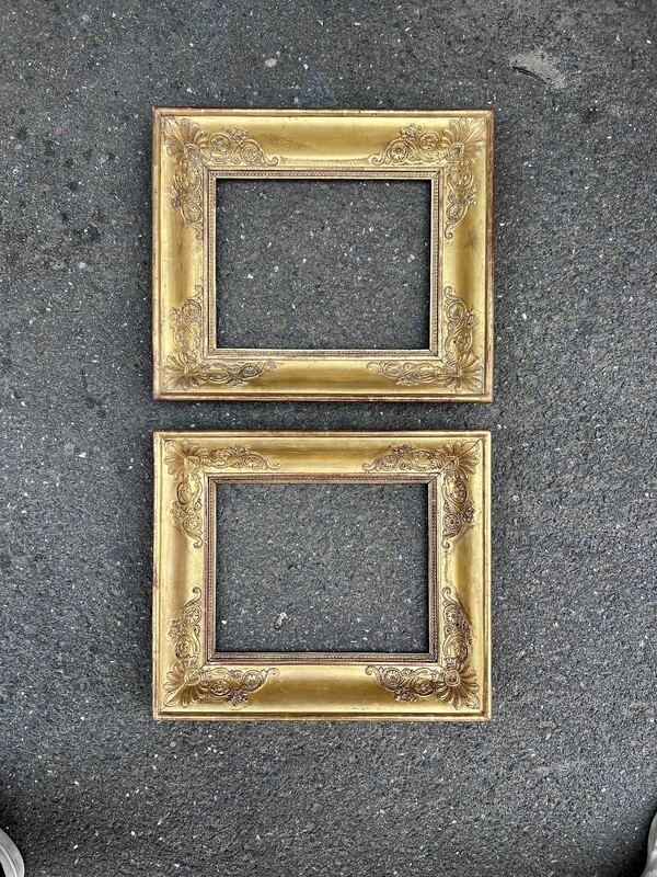 Pair of 19th Century Golden Wood Frames