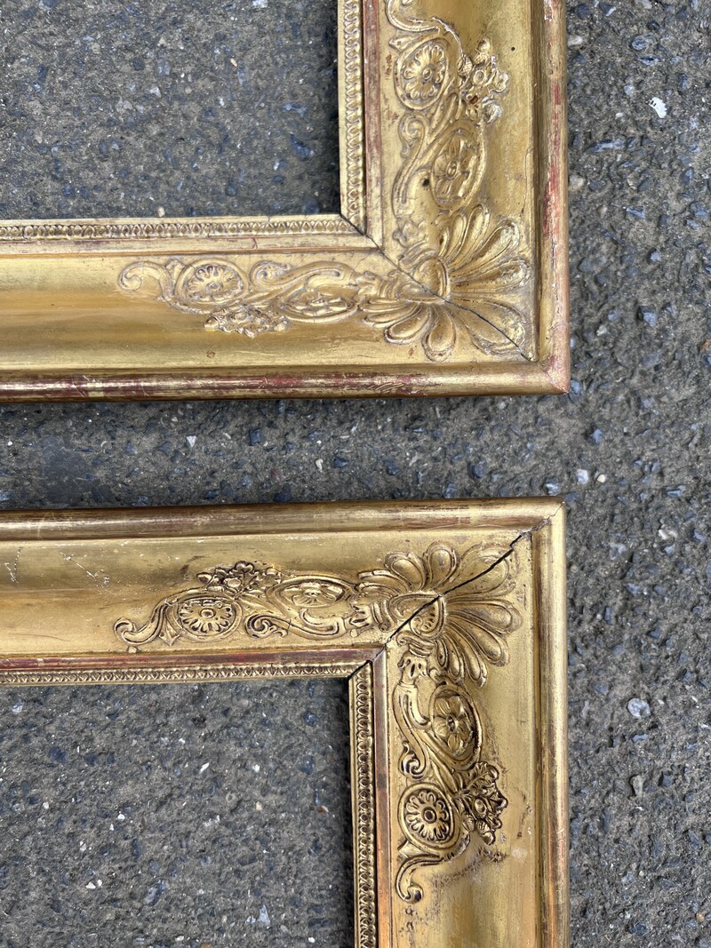 Pair of 19th Century Golden Wood Frames