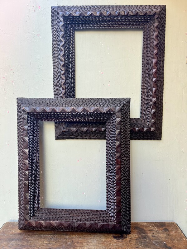 Pair of 19th-Century Tramp Art Frames