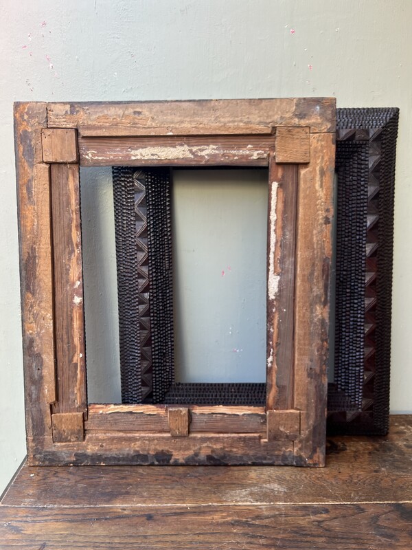 Pair of 19th-Century Tramp Art Frames