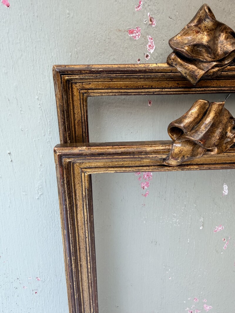 Pair of golden wooden frames from the 19th century