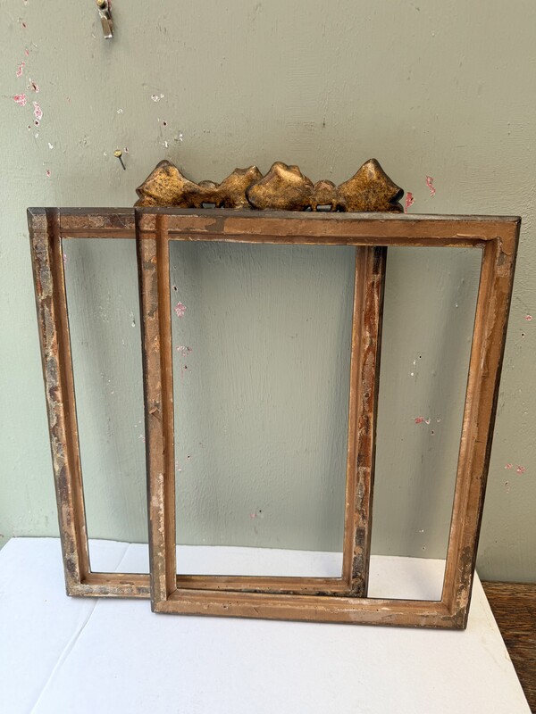 Pair of golden wooden frames from the 19th century