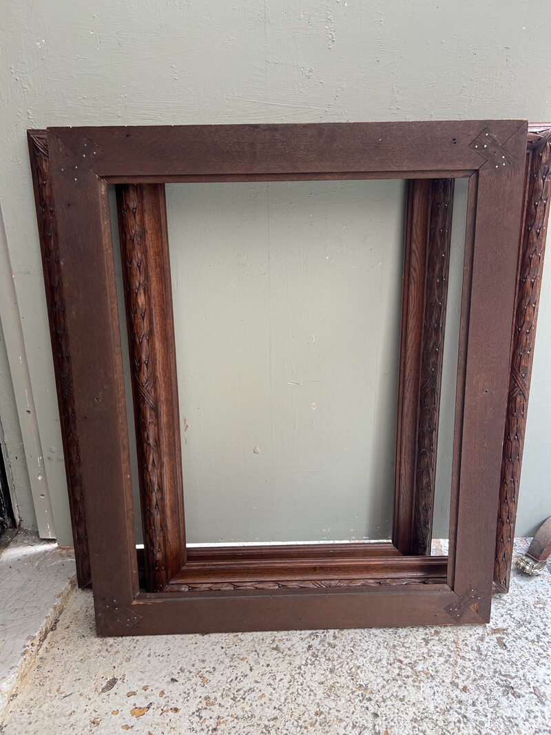 Set of 3 oak frames, 1900